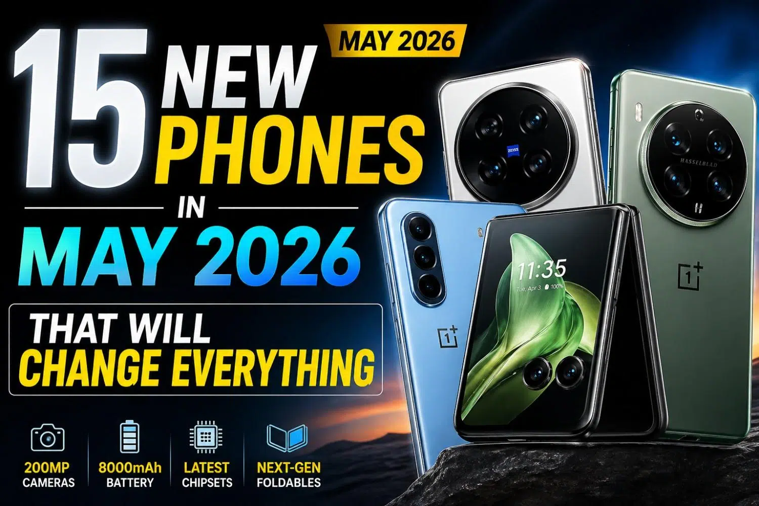 15 new smartphones launching in May 2026 including Vivo X300 Ultra OPPO Find X9 Ultra and OnePlus Nord CE 6