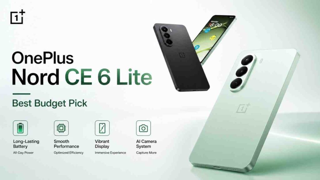 OnePlus Nord CE 6 with 8000mAh battery and Snapdragon 7s Gen 4 mid range smartphone