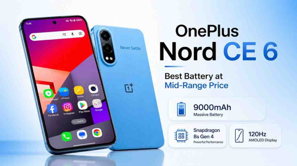 OnePlus Nord CE 6 Lite budget smartphone with 7000mAh battery and 144Hz display