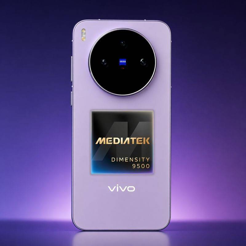 Vivo X300s showing MediaTek Dimensity 9500 chipset for high performance and gaming