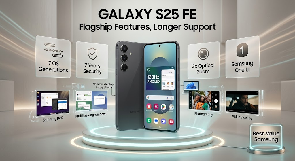 Samsung Galaxy S25 FE value flagship with seven years of security and Android updates