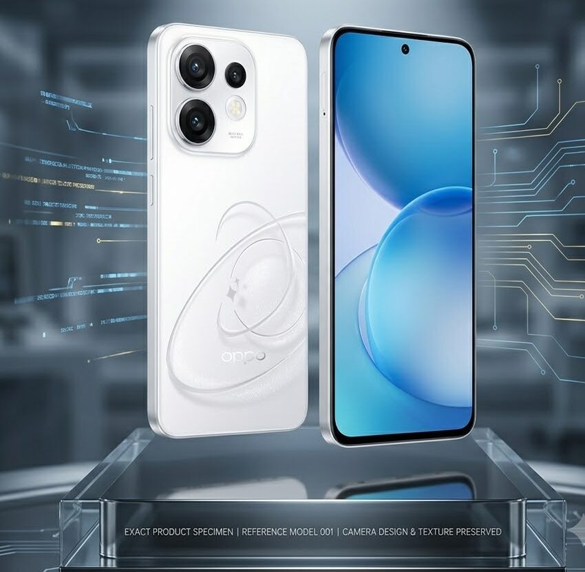 Camera comparison showing the triple 50MP camera setup of OPPO Reno 16 and the dual-camera-focused setup of Reno 16C.