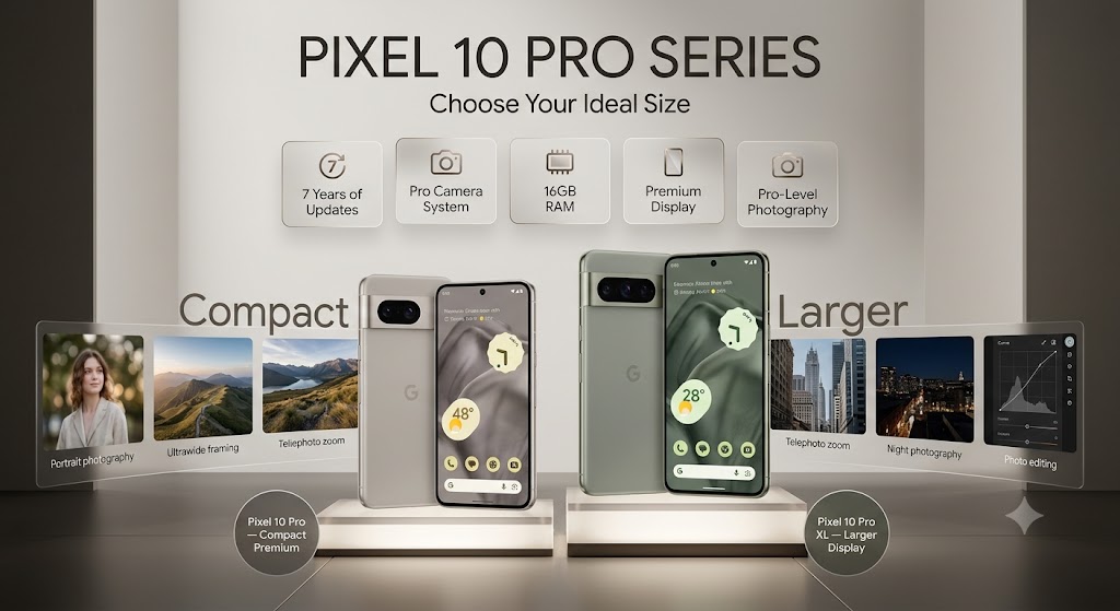 Google Pixel 10 Pro and Pixel 10 Pro XL premium camera phones with seven years of updates