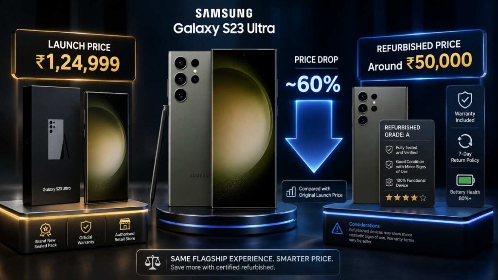Samsung Galaxy S23 Ultra at half price compared with its original launch price in India