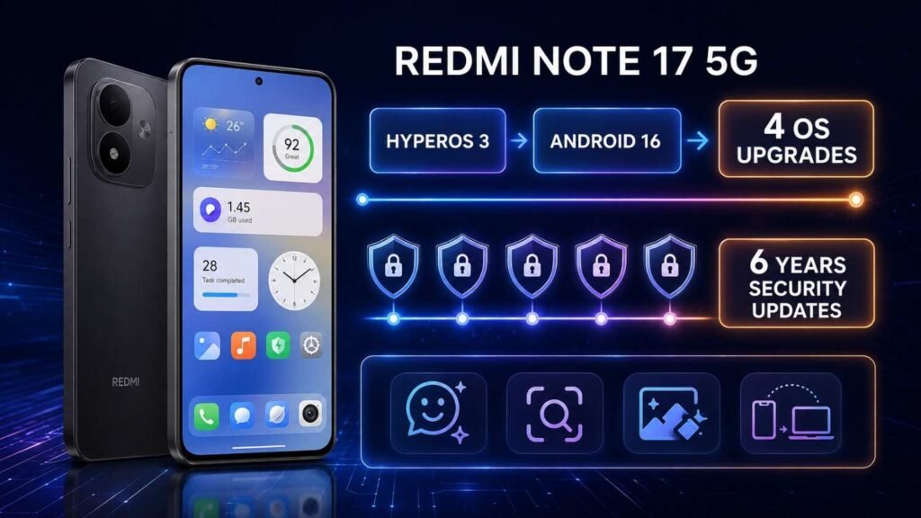 REDMI Note 17 5G with Android 16, HyperOS 3 and six years of security updates