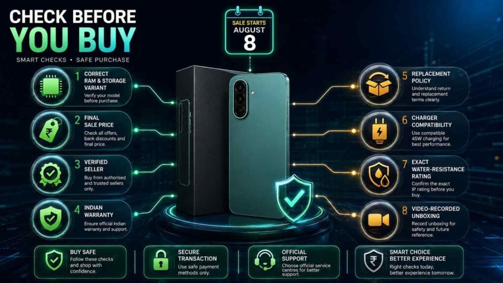 Samsung Galaxy F70 Pro 5G buying checklist for price, warranty, seller, charger and water resistance