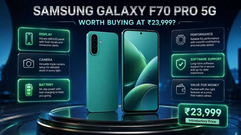 Samsung Galaxy F70 Pro 5G worth buying at ₹23,999 with display, camera, battery and software overview
