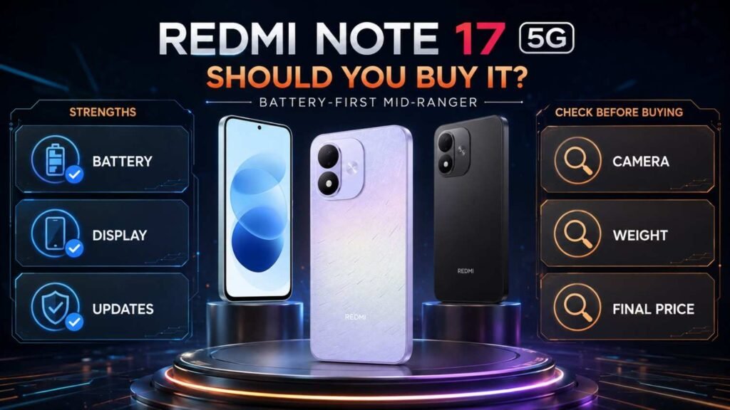 REDMI Note 17 5G buying verdict highlighting battery, display, updates and key compromises