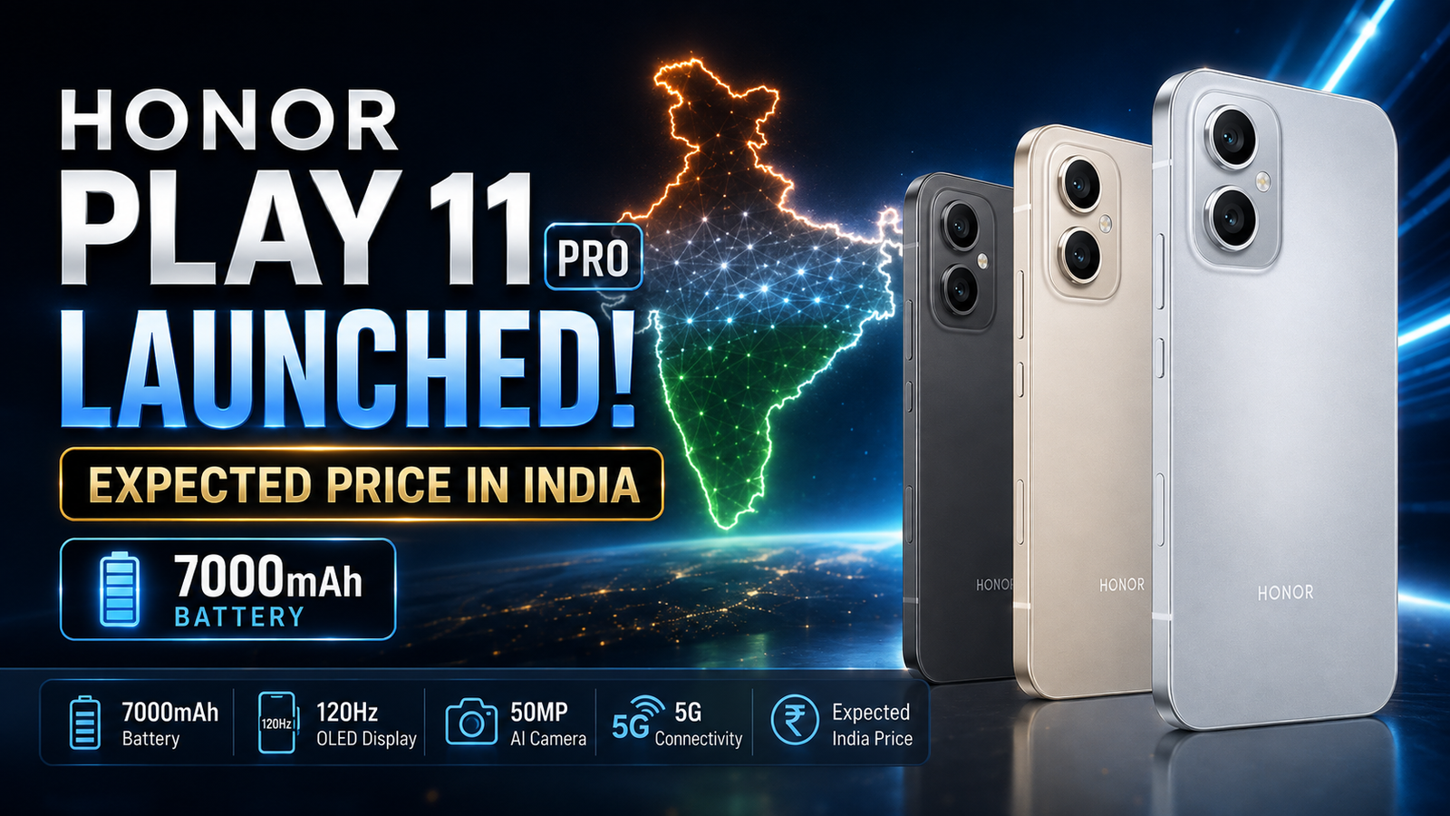 Honor Play 11 Pro expected price in India with 7000mAh battery and 120Hz OLED display