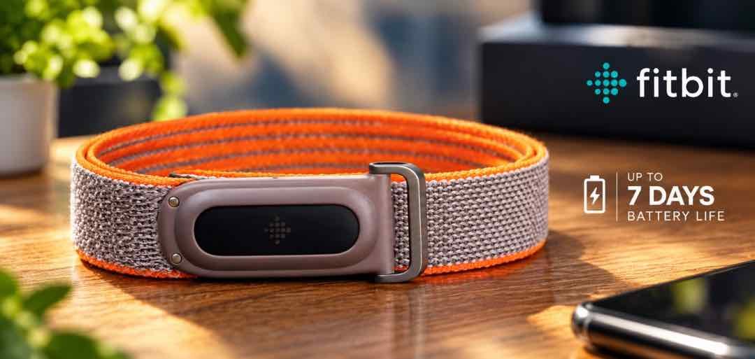 Google Fitbit Air showing 7 days of battery life on a single charge