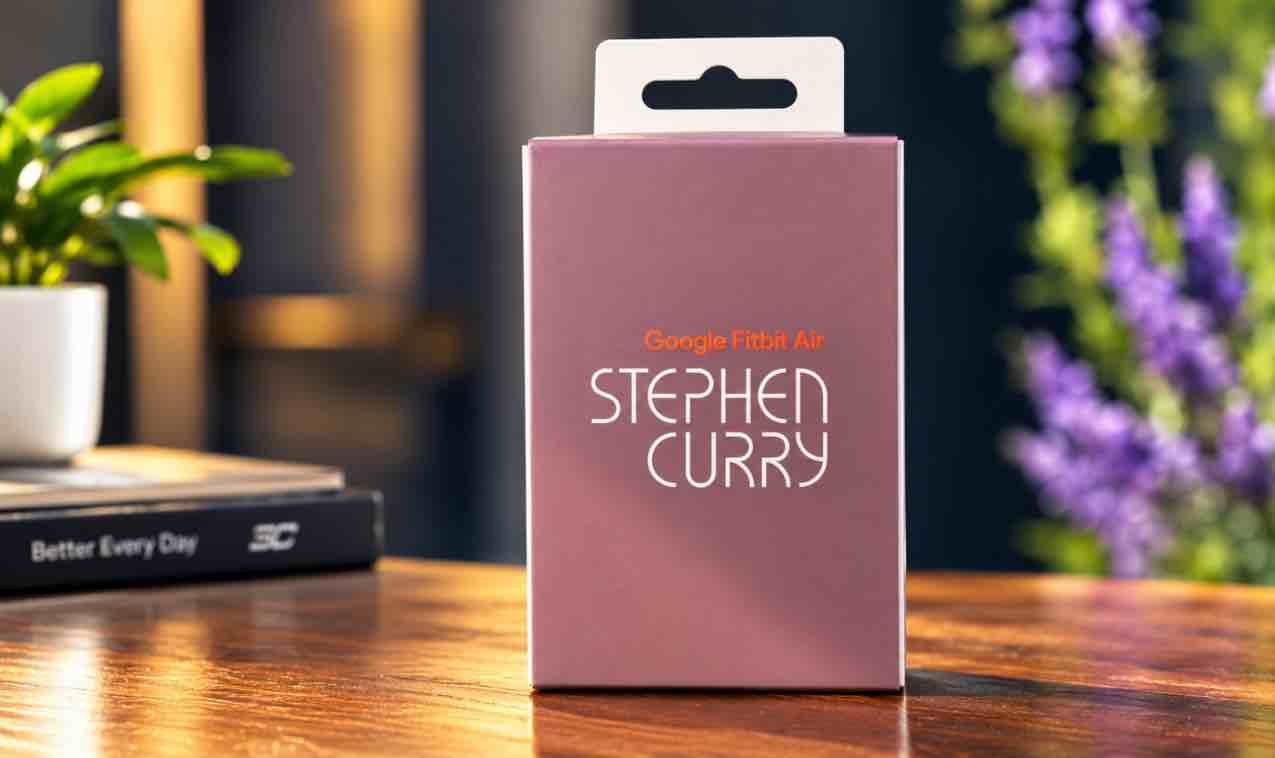 Google Fitbit Air Stephen Curry Special Edition box with Rye band and exclusive packaging