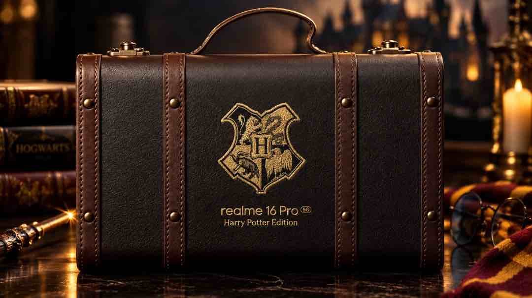 Realme 16 Pro Harry Potter Edition premium embossed phone case with Hogwarts design