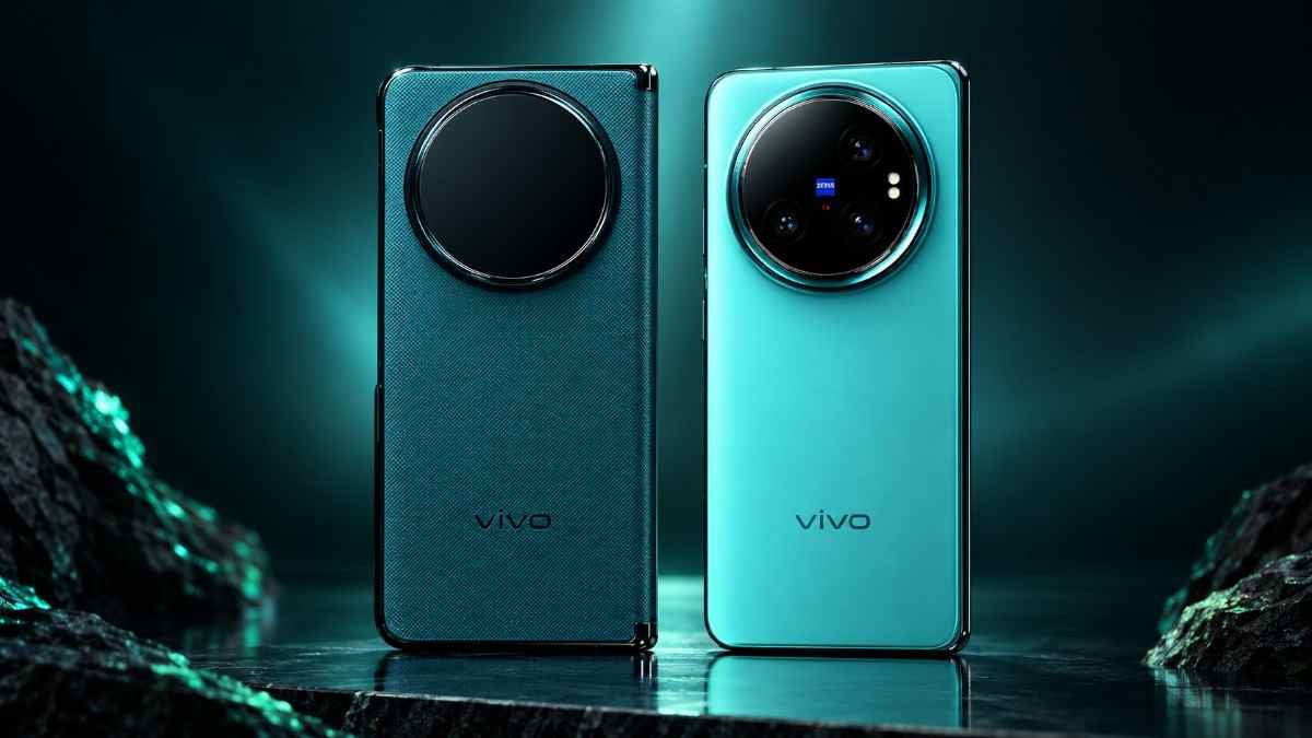 Vivo X Fold6 in Nebula Teal colour variant showing premium design