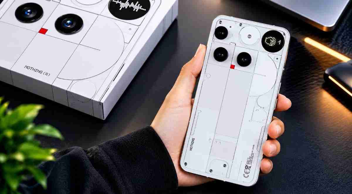 Nothing Phone (3) with transparent back and Glyph Matrix
