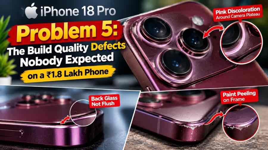 iPhone 18 Pro Max build quality defects including back glass and camera discoloration
