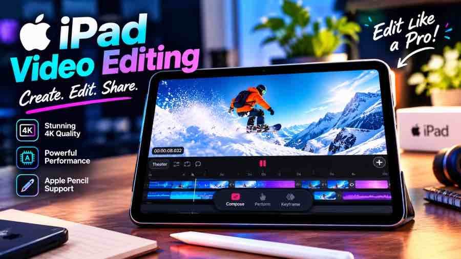 iPad Mini 8 video editing interface