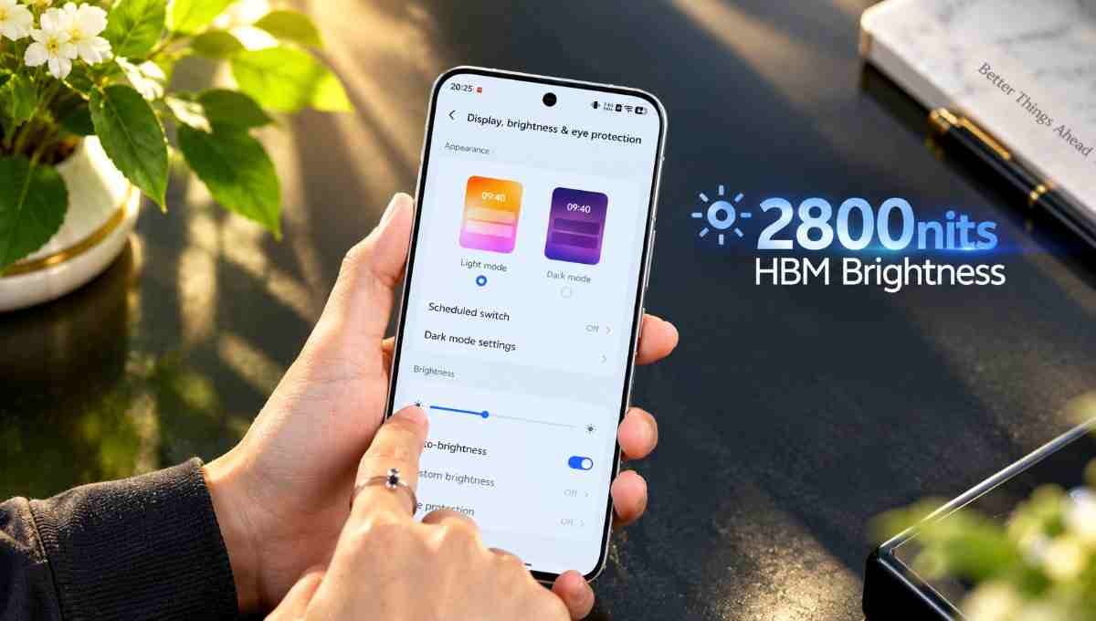 iQOO 16 2,800 nits HBM display brightness for outdoor visibility