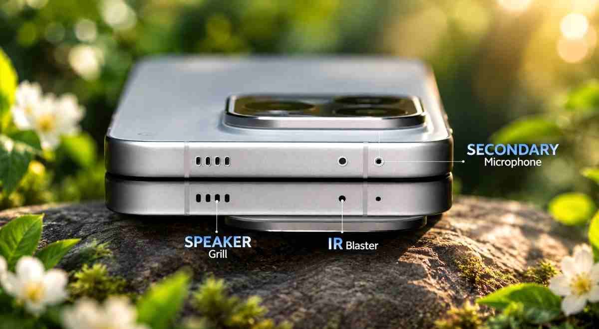 iQOO 16 top edge with stereo speaker, IR blaster and microphone