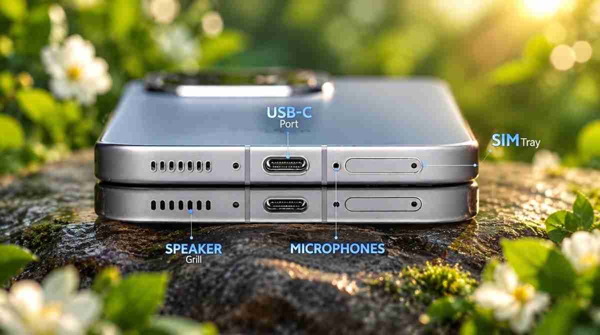 iQOO 16 USB-C port, dual SIM tray and speaker grill on the bottom edge