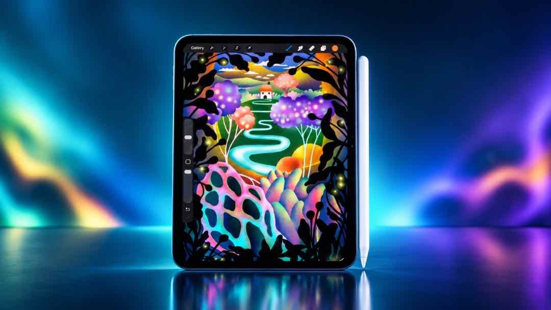 iPad Mini 8 digital art with stylus
