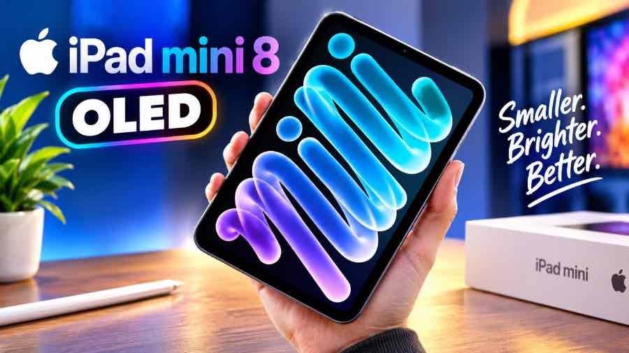 OLED iPad Mini 8 with 8.5-inch display and slim bezels