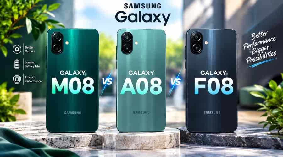 Samsung Galaxy M08 vs A08 vs F08 budget phone comparison
