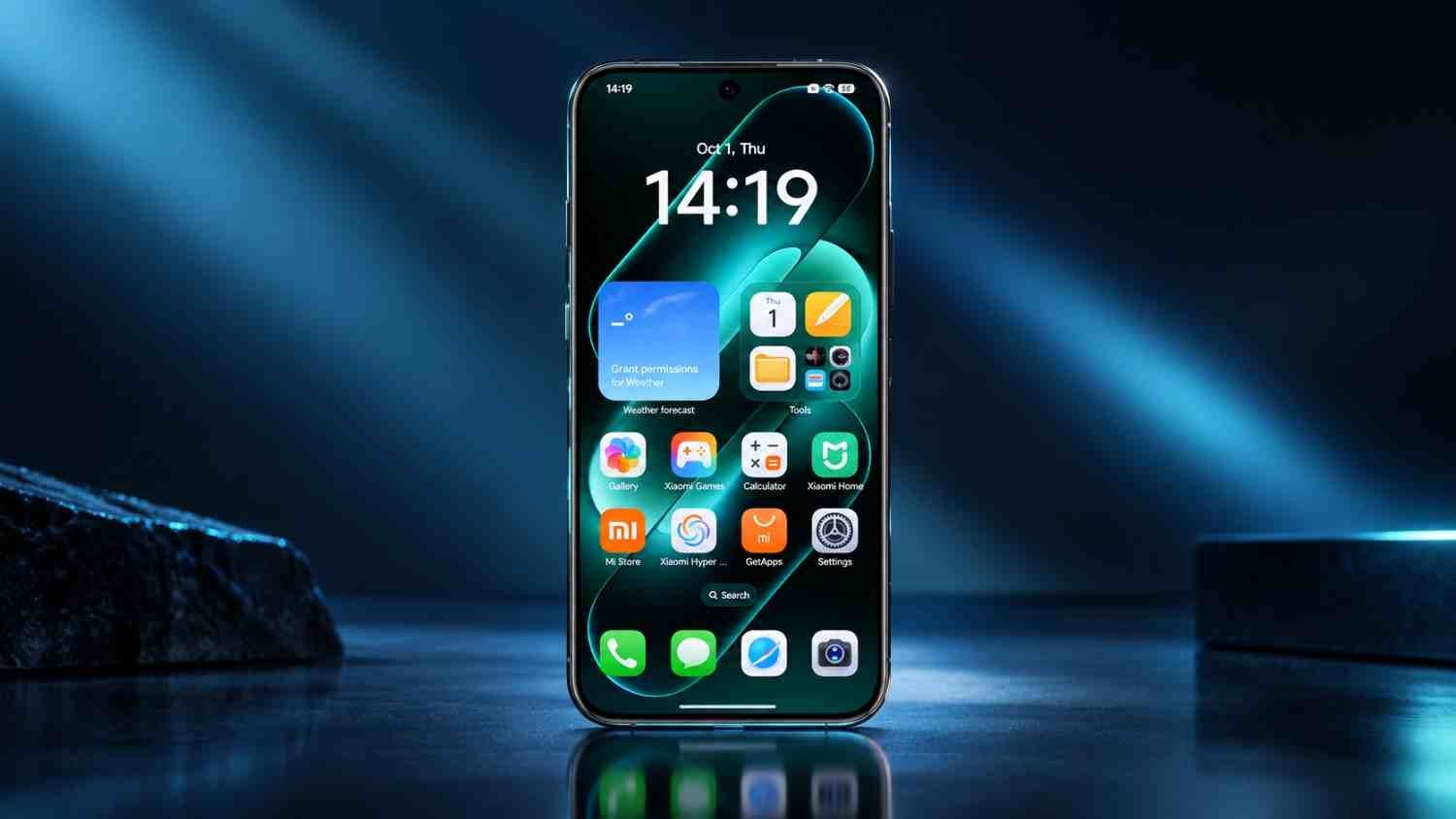 Xiaomi 18 Pro Max HyperOS 4 home screen with AI features